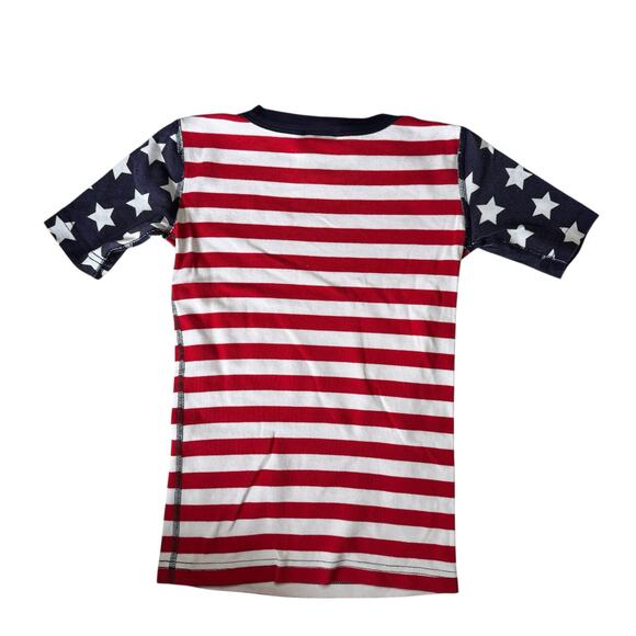 HANNA ANDERSSON American Flag Short John Pajama Set Size 10 140 Kid Cotton USA - Picture 3 of 6
